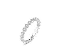 Platinum Ring Band, Vintage Engagement Ring with Round Shape Moissanite PT950 Silver Band Size J 1/2