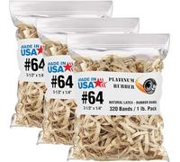 Platinum Rubber Bands Size 64, USA Office Supplies, Heavy Duty Elastic Bands, 3 1/2 x 1/4 Inch, 320 Bands per 1 lb Pound, 3 Pack or 25 Pack Bulk, Natural Tan Color, Large Rubberbands Made in America