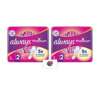 Platinum Sanitary Pads with Wings, Long Size 2 | 5X Comfort & Protection | Soft Wings, 3D LeakGuard & OdourLock | Bundle of 2 (10 Pads Each, 20 Total) - Alway