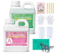 Platinum Silicone Mould Making Kit 20A, 1A:1B Mix Jade Green Liquid Silicone Rubber for DIY Casting Resin, Soap, Candle Wax, Plaster, Clay & Concrete Moulds(40 oz)