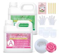 Platinum Silicone Mould Making Kit 20A, 1A:1B Mix Translucent Liquid Silicone Rubber for DIY Casting Resin, Soap, Candle Wax, Plaster, Clay & Concrete Moulds(80 oz)
