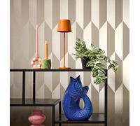 Livingwalls Wallpaper Graphic Groove 79086-5, Textured Vinyl Platinum Silver Metallic