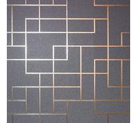 Fine Décor FD42492 Rose Gold Platinum Square Geo