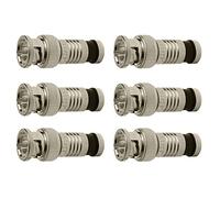 Platinum Tools 18042 BNC RG59 Compression, Nickel 6/Clamshell, Pack of 6