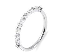 Platinum Wedding Bands for Women, Vintage Engagement Rings Geometric Band Moissanite Silver Birthday Gift Size I 1/2