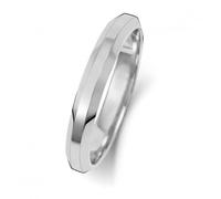 Platinum Wedding Bevelled Edge Ring - Size P