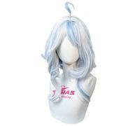 Platinum with Blue Long Wig for Focalors Furina Cosplay From Game Genshin Impact Synthetic Heat-Resistant Hair