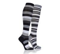 Platinum Women's Lightweight Jaquard Stripe Socks - Kelso - Black - Size: One Size