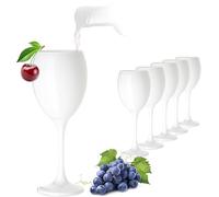 PLATINUX - Set of 6 Solid Glass Wine Glasses for White Wine, Red Wine and Water 320 ml