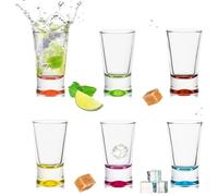 PLATINUX Shot Glasses Set of 6 Colourful Shot Glasses 2.5 cl Tequila Glasses Vodka Glasses Pinnchen Made of Glass