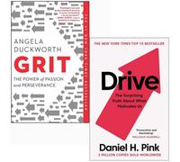Platkus Books/Canongate Grit: The Power Of Passion And Perseverance & Drive The Surprising Truth About What Motivates Us 2 Books Collection Set