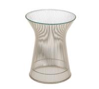 Platner side table crystal glass / polished nickel Knoll International - QUICK SHIP