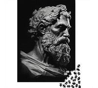 Plato Philosopher 1000-Piece Adult Jigsaw Puzzle, 38x26cm/1000pcs; Clean White Cardboard for Sorting; Screen-free Family Time at Home