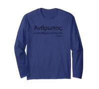 Plato Quote On Men - Attic Greek - Classical Philosophy Long Sleeve T-Shirt