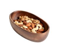 Platter - Natural Grain Canoe Curved Tray Countertop, Decorative Dinner Party Supply Plate, Snack Countertop Presentation Vessel, Rustic Bread Basket Holder | Candy Storage Server for Desks