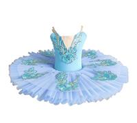 Platter Pancake Girls Professional Ballet Tutu Dress Kids Womens Swan Lake Party Ballerina Stage Dance Competition Costume,Blue,120
