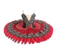 Platter Pancake Tutu Girls Professional Ballet Tutu Ballerina Party Dress Ballet Dance Competition Costume,Red,160