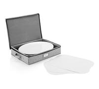 Platter Storage Case - Hard Shell and Stackable with Padded Interior - Fits 4 Serving Platters - 3 Large Felt Dividers Included - 17"W x 13"D x 4"H - China Storage Containers for Plates