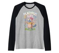 Platypus Girl Womens Cartoon Weird Animal Birthday Party Raglan Baseball Tee