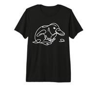 Platypus Line Art Drawing Minimalist Wildlife Design Premium T-Shirt