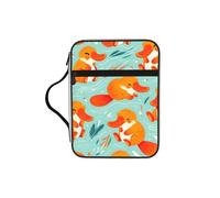 Platypuses-Play-Water Bible Cover Case with Handle, Water-Resistant Oxford Fabric Bible Bag Organizer with Zipper Pockets for Church