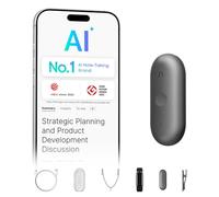 Plaud NotePin S AI Voice Recorder Tactile Record Button AI Transcription Summarization Digital Audio AI Note Taker for On the Go Meetings Interviews with 4 Accessories