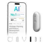 Plaud NotePin S AI Voice Recorder Tactile Record Button AI Transcription Summarization Digital Audio AI Note Taker for On the Go Meetings Interviews with 4 Accessories