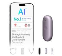 Plaud NotePin S AI Voice Recorder Tactile Record Button AI Transcription Summarization Digital Audio AI Note Taker for On the Go Meetings Interviews with 4 Accessories