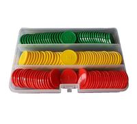 plavalmat® Maths place value counters. Double sided embossed recycled disks. Set of 120 Hundreds Tens and Ones (Ages 6+)