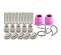 PLAXCON 24pcs AG-60 Consumables Electrode Tip Shield Cap Spacer Guide for AG60 SG-55 WSD-60 Plasma Cutting Torch Consumables CUT50 CUT50D Cut50DP Cut60 LGK60 Plasma Cutter Accessories