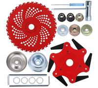 PLAXNS 6 Steel Razor Blade Trimmer Head and 36 Teeth Brush Cutter Blade