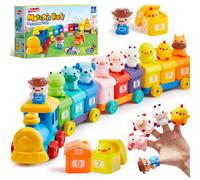 Play-Act Learning Toy for Toddlers 1 2 3 Years Old, Counting, Matching & Sorting Montessori Learning Farm Train Including 9 Farm Animals and 1 Farmer,