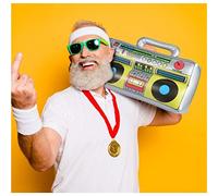 Play Activity Toy Inflatable Radio 80s 90s Inflatable for Mobile Party Props Phone Decorations Toy (A, One Size)