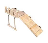 Play Area for Cage Birds, Parakeet Perch | Swing Ladder Toy for Cockatiels and Wooden Training Branch for Lovebirds