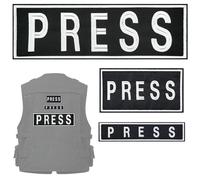 Play as Pro 3 Pack Press Patch,3.3x10, 1x4.5, 2x4 Inches with Hook and Loop Patches,Press Badge Embroidered Patches for Backpacks, Jackets, Press Vest,Photographer,Body Armor Vest