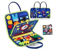 Play Board Busy Book, Felt Board, No-Screen Learning Toy for Car Rides, for Long Car Rides and Summer Trips Boys Girls (C-1)
