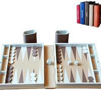 Play Book- Hangmans,Hangman Game Magnetic Cowboy 3D Printed,Vocabulary Words Spelling Challenge Game,Chess,Four in a Row,Sea Battle,Backgammon,Mancala,Decor Bookshelf Strategy Game (Backgammon)