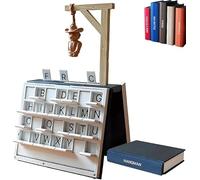 Play Book- Hangmans,Hangman Game Magnetic Cowboy 3D Printed,Vocabulary Words Spelling Challenge Game,Chess,Four in a Row,Sea Battle,Backgammon,Mancala,Decor Bookshelf Strategy Game (Hangman)