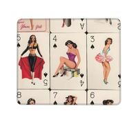 Play Card Pinup Girls Desk Mat Comfortable Mouse Mat With Stitched Edges Mousemat For Office Laptop Pc 25X30Cm