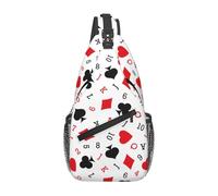 Play Cards Spades Red Hearts A K J Cross Chest Bag Diagonally Hiking Crossbody Bag Travel Shoulder Daypack Lightweight Sling Backpack Cycling Daypacks Fitness Chest Backpacks