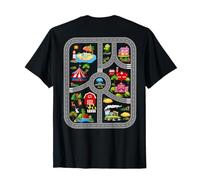 Play Cars On Dad's Back Mat Road Car Race Track T-Shirt