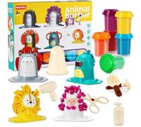 Play Color Dough Set for Kids Ages 4-6, 16PCS Hair Salon Playset, Art Crafts Haircut Play Toys for Girls Boys 3+, Animal Barber Color Dough Set, Easter Christmas Birthday Gift Preschool Toddler Toy
