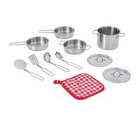 Play Cooking Accessory Set Steel 11 pcs Frankfurt TK-M00001 by Teamson Kids