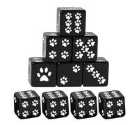 Play Dice - Cute Cat Paw Dice Resin 10 Pieces 5/8" Large Six Sided Set for Display and Play | Picnic Games, Tabletop Board , Dorm Activities, Re