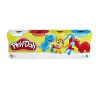 Play-Doh 4-Pack of Classic Colours, 112g Modelling Compound Tubs (Red, Blue, Yellow & White), Non-Toxic Arts & Crafts Toy for Kids 2+, Mix, Mould & Create at Home, Gift for Children