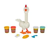 Play-Doh Animal Crew Cluck-a-Dee Feather Fun Chicken Toy Farm Animal Playset with 4 Non-Toxic Play-Doh Colours