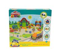 Play-Doh Blocks School Play'n learn Set, with Comb, Roller, and Sculpting Tool to Enhance Children's Sculpting Abilities, Suitable for Children Aged 3 Years and Up