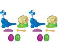 Play-Doh Dino Crew Growin' Tall Bronto Toy Dinosaur for Children 3 Years and Up with 2 Eggs, Multicolor, 2.63 x 8 x 8.5 inches (Pack of 2)