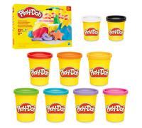 Play-Doh Favorite Colour Pack of 9 Cans, 7 x 113 g and 2 x 57 g, Incl. White & Black, Modelling Compound, Toys for Boys and Girls 2+ Years Old, Kid's