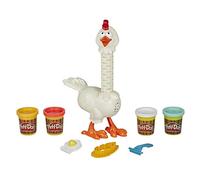 Play-Doh Animal Crew Cluck-a-Dee Feather Fun Chicken Toy Farm Animal Playset with 4 Non-Toxic Play-Doh Colours